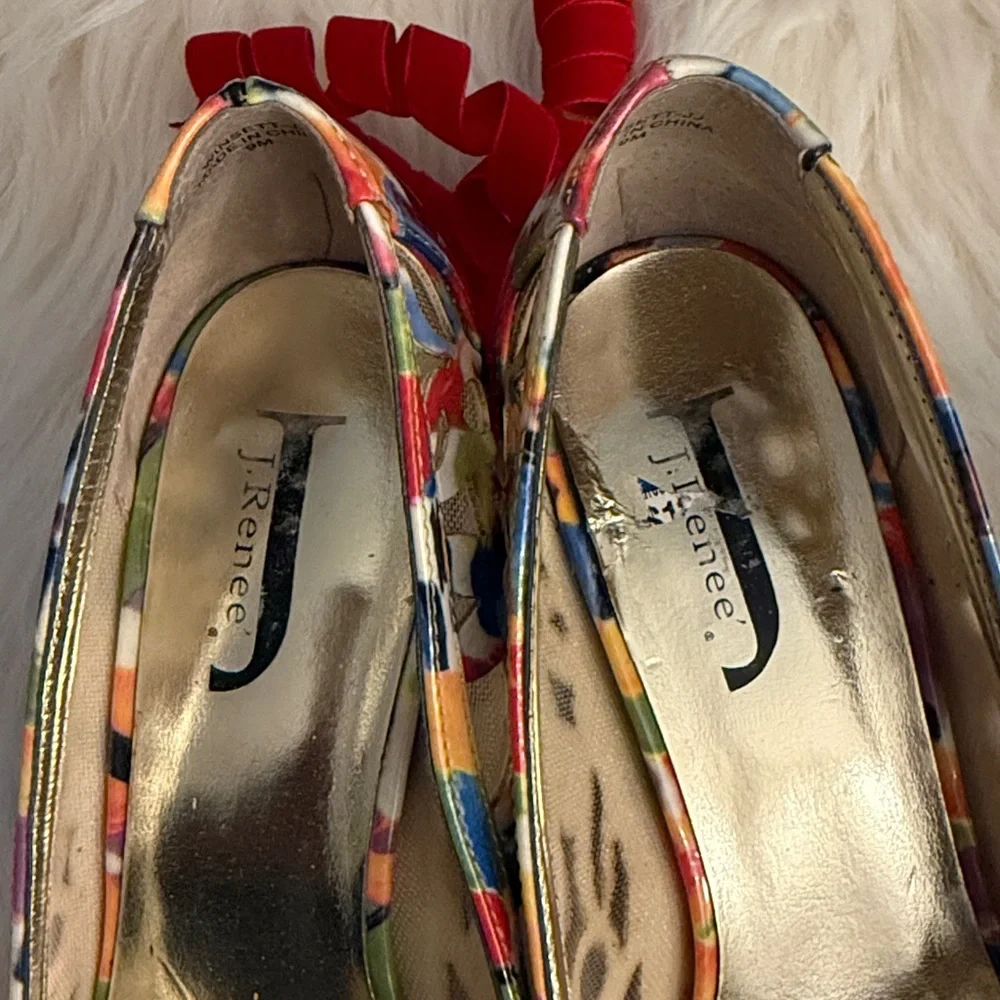 J. Renee Winsett Rainbow Abstract floral Kitten Heels🔥 - Picture 7 of 11